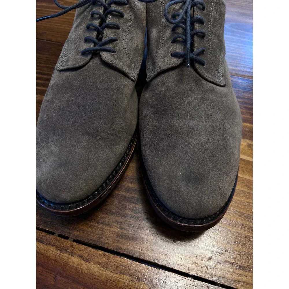 Walk-Over Suede Derby Shoes Men 11 M Taupe Lace Up Made in USA EUC